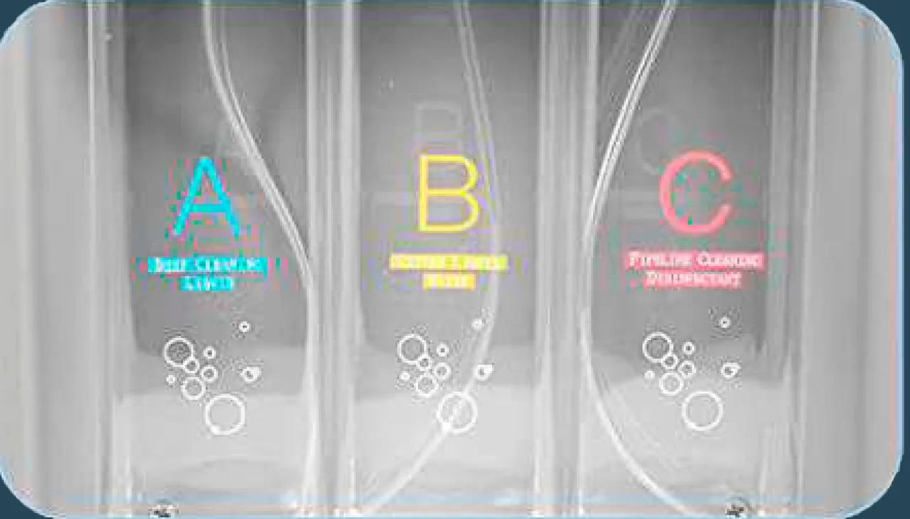 Las tres botellas de solución A, B y C del Nubway Hidro 6 en 1