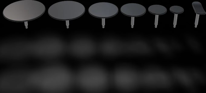 Las siete sondas CAP del Nubway ION 448, de la más grande a la más pequeña